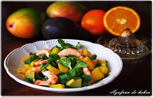 Ensalada Con Mango, Aguacate Y Langostinos
