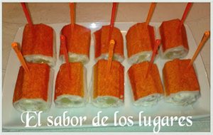 Rollitos De Cangrejo Rellenos De Ensaladilla - Propuestas Navideñas.
