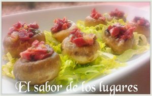 Champiñones Rellenos De Jamón.
