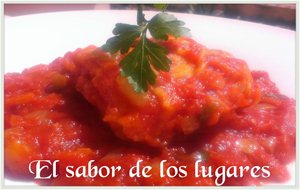 Bacalao Con Fritada De Tomate.
