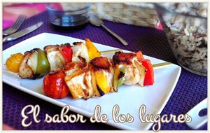 Brochetas De Pollo Y Verduras.
