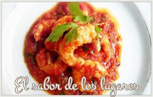 Langostinos En Salsa De Tomate.
