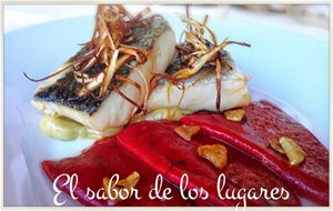 Bacalao Confitado Con Pimientos Del Piquillo.
