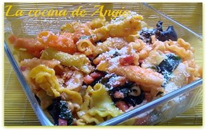 Pasta Tricolor Con Espinacas
