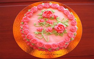 Tarta Rosas Toda De Glasa
