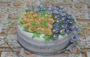 Tarta Hortencias Fondant
