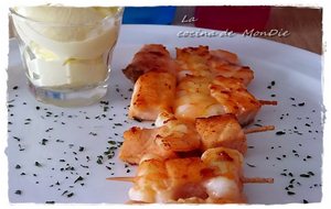 Pincho De Salmón Y Langostino
