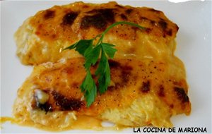 Canelones De Pescado Y Gambas