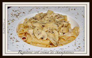 Rigatoni Con Crema De Champiñones 
