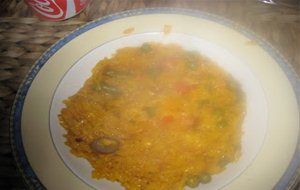 Arroz Con Beicón, Menestra Y Queso
