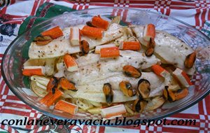 Panga Al Horno Con Mejillones Patata Y Cebolla
