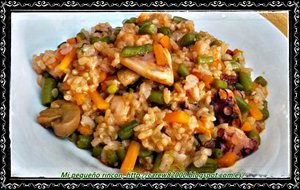 Arroz Meloso Con Verduras Y Pulpo
