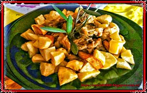 Conejo Al Ajillo Con Patatas Fritas 
