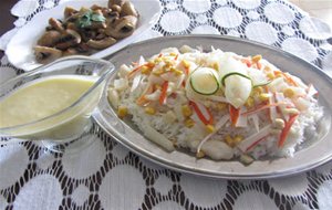 Ensalada De Arroz Con Vinagreta De Melón
