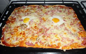 Pizza Casera De Gambas Al Ajillo
