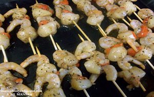 Brochetas De Langostinos Y Vieiras
