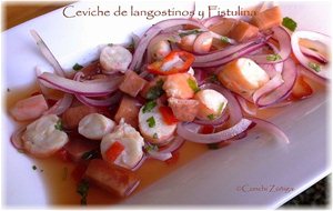 Ceviche De Langostinos Y Fistulina Hepatica
