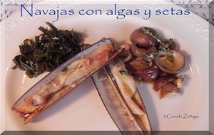 Navajas Con Algas Y Setas
