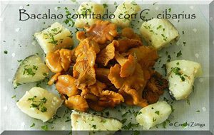 Bacalao Confitado Con Cantharellus Cibarius
