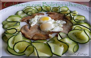Calabacín Con Boletus Y Huevos De Codorniz
