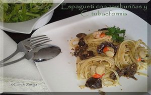 Espagueti Con Zamburiñas Y C. Tubaeformis

