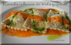 Raviolis Rellenos De Trufa Y Queso
