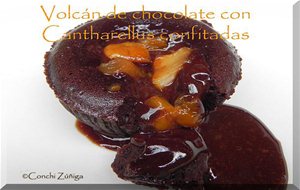 Volcán De Chocolate Con Cantharellus Confitadas
