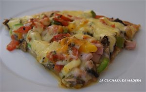 Pizza De Verduras Y Jamón Con Hojaldre
