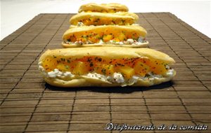 Èclairs De Calabaza Y Ricotta Con Menta Y Guindilla
