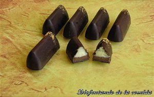 Bombones De Chocolate Blanco, Frangelico Y Speculoos Con Ganache De Avellanas
