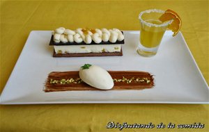 Semifrío De Naranja Y Helado De Yogurt, Albahaca Y Limón
