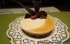 Tarta De Mousse De Pera Y Bavaroise De Chocolate Y Caramelo
