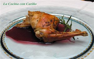 Conejo Al Horno Con Salsa De Vino Tinto
