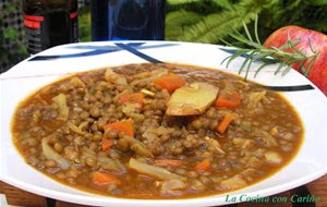 Lentejas Con Col Y Aroma De Cúrcuma Y Jengibre
