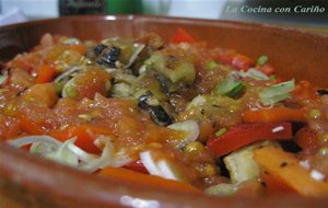 Ensalada De Berenjena Y Pimientos Rojos
