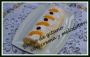 Brazo De Gitano Con Crema Y Melocotón
