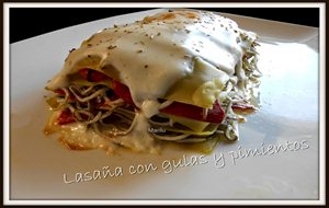 Lasaña Con Gulas Y Pimientos
