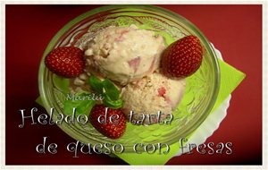 Helado De Tarta De Queso Con Fresas
