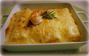 Canelones De Rape Y Langostinos
