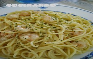 Espaguetis Al Limón Con Gambas Y Mascarpone
