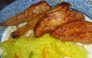 Pollo Adobado A La Plancha Con Arroz Azafranado
