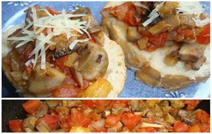 Bruschettas De Hongos Y Tomate 
