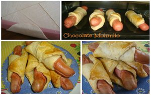 Salchichas Envueltas En Hojaldre Y Panecillos De Queso 
