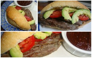 Torta De Arrachera Y Chile  Morita 
