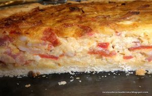 Quiche (tarta Salada) De Bacon Y Pimientos Del Piquillo
