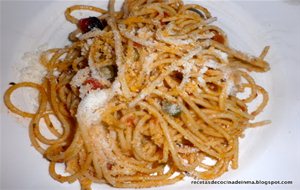 Espaguetis Picantes A La Siciliana
