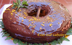 Bizcocho Con Chocolate Y Almibar De Naranja

