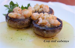 Champiñones A La Plancha Con Gambas
