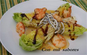 Cogollos Con Gulas Y Gambas Al Ajillo
