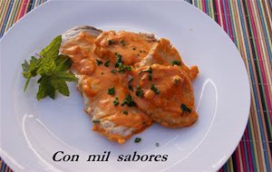 Pez  Espada Con Salsa De  Piquillos
